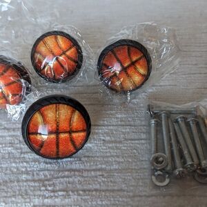 Basketball Drawer Knobs Or Pulls with Screws Set Of 4 Never Used